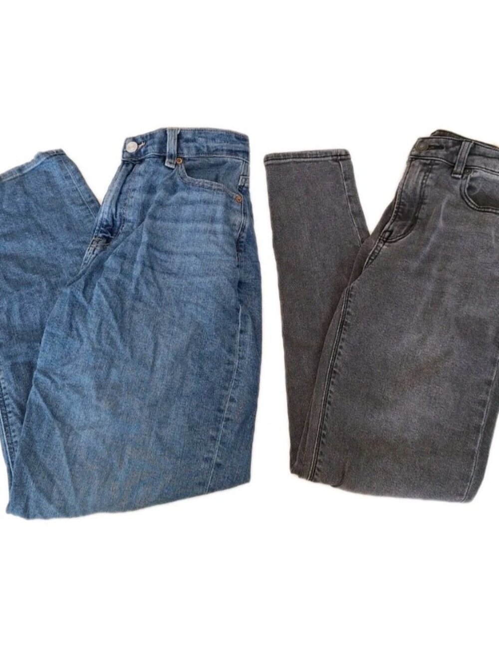 American Eagle Women's Size 0 Blue Black Mom Jean 25x30 Lot Of Two